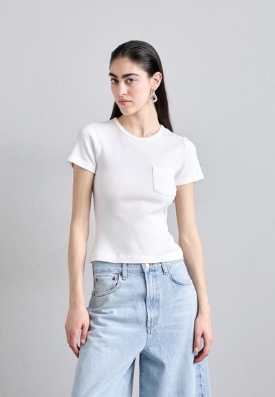 Agolde ARLO POCKET TEE - Tricou cu imprimeu - white