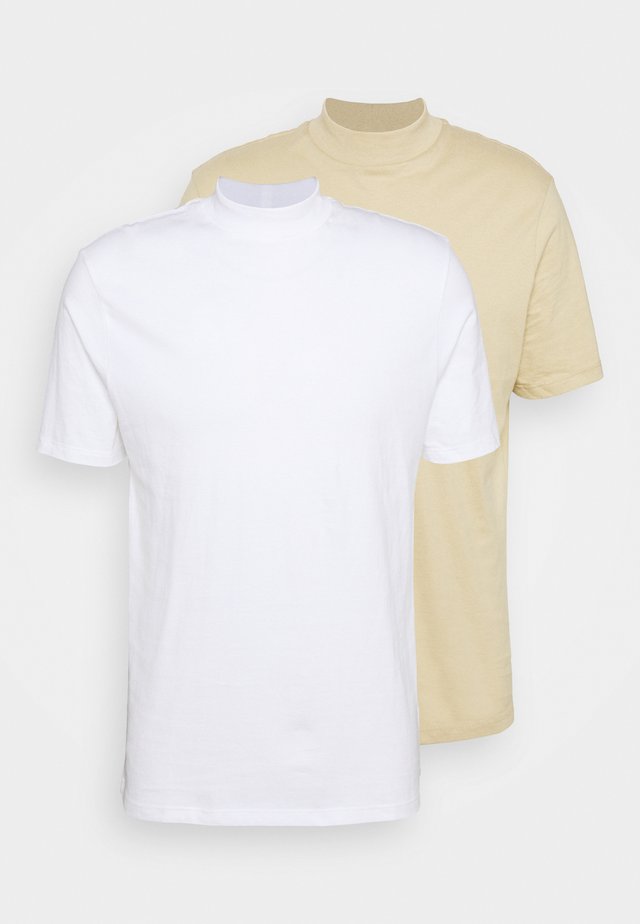 TURTLE 2 PACK - T-shirt basic - white/beige