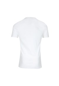 T-shirt ajusté à manches courtes en coton blanc uni. Il présente un col ras du cou et une texture lisse sans motifs ni accents visibles.