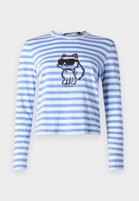 Unselected, ultramarine/cream stripe