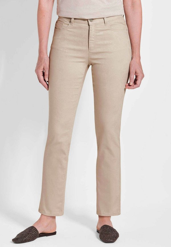 DRUCK CARLA - Stoffhose - beige patterned