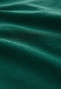 Tela verde oscuro con suaves pliegues y una superficie lisa, ligeramente texturizada, bajo una iluminación difusa.