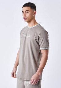 Project X Paris AVEC BANDE LOGO - T-shirt imprimé - taupe