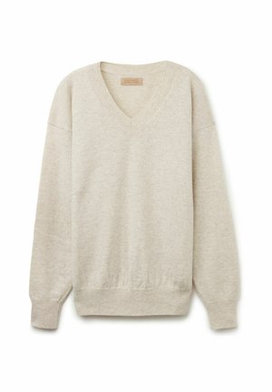 Falconeri ULTRASOFT V-NECK - Striktrøje - Natural