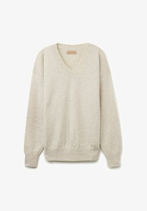 Falconeri ULTRASOFT V-NECK - Striktrøje - Natural