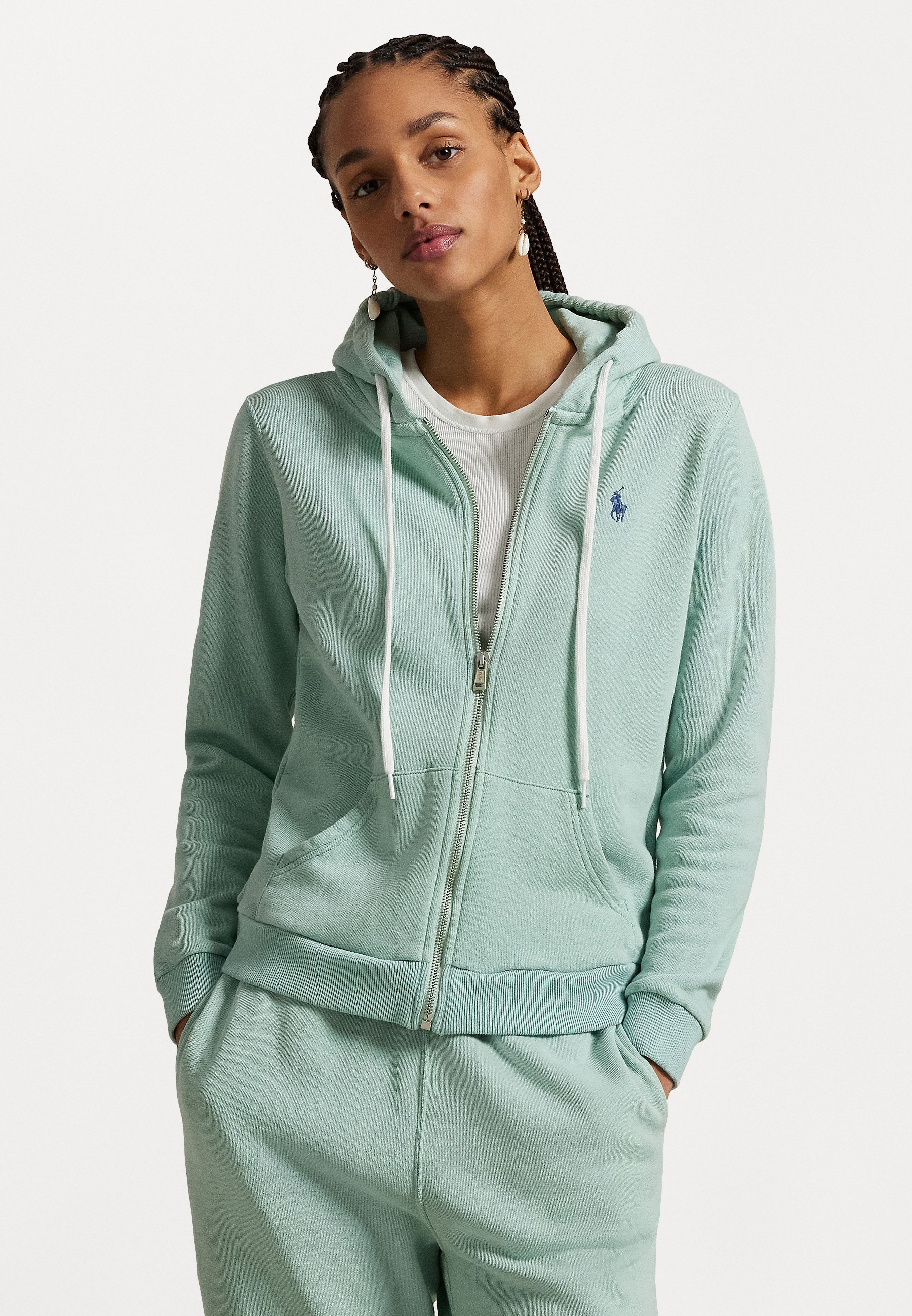 売れ筋商品|||ラルフローレン パーカー・スウェットシャツ アウター レディース Women's Lightweight Fleece Long-Sleeve Polo Sweatshirt Essex Green Polo Ralph Lauren Women's Lightweight Fleece Long-Sleeve