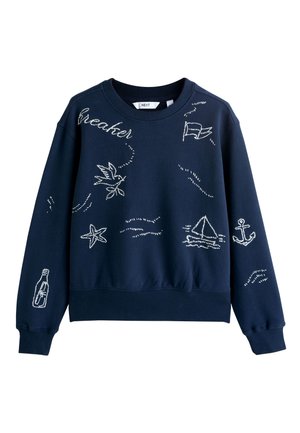 Next, REGULAR FIT - EMBROIDERED SEA GRAPHIC CREW NECK - Sweatshirt - navy