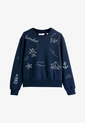 Next, REGULAR FIT - EMBROIDERED SEA GRAPHIC CREW NECK - Pusa - navy