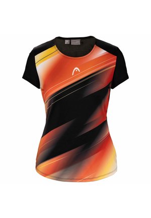 T-shirt print - schwarz orange