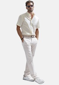 john devin Hemd - gelb-gestreift