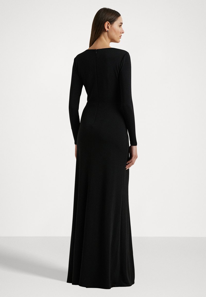 Lauren Ralph Lauren TWIST FRONT STRETCH JERSEY GOWN - Jersey dress - black  - Zalando