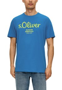 s.Oliver MIT GROSSEM LABEL - T-shirt print - royalblau