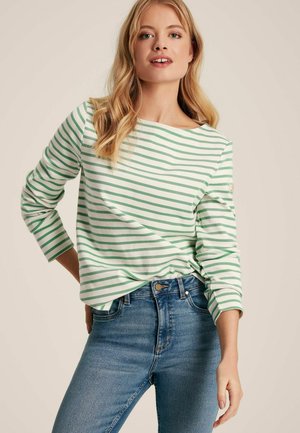 Joules REGULAR FIT NEW HARBOUR BOAT NECK BRETON  - Langarmshirt - cream green striped