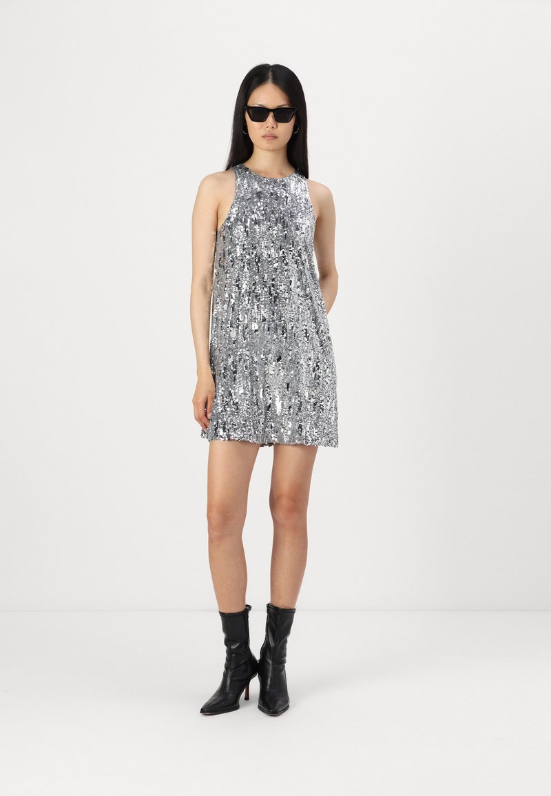 silver glitter dress uk Isabella Sequin Dress & Bag main image 1
