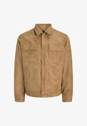 Jack & Jones PREMIUM, OVERSHIRT SPREAD COLLAR PRESS STUD CUFFS DROPPED SHOULDERS JACKET - Veste en similicuir - petrified oak