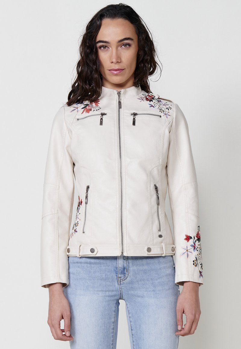 Koroshi - Faux leather jacket - crudo off white, Enlarge