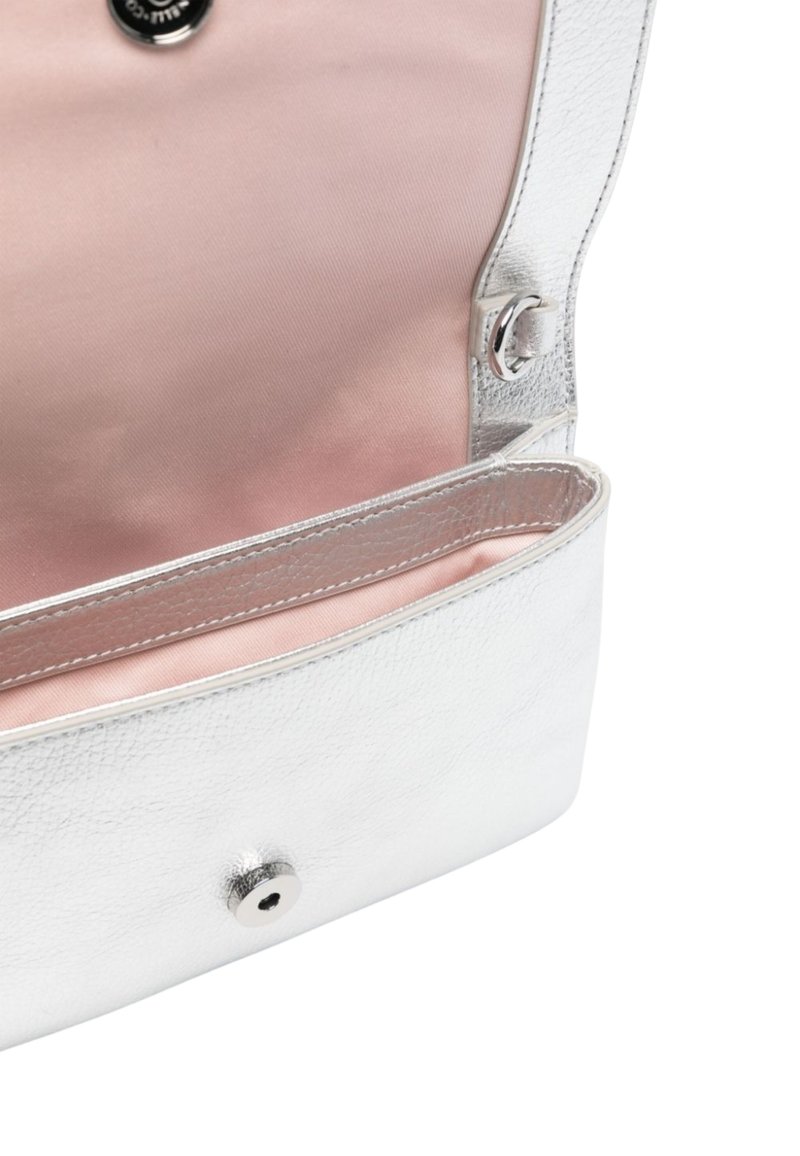 NPBAG Borsa A Tracolla Donna Piccola In Pelle PU Con Catena Metallica - Argento, Elegante, 20x8x15 Cm - 4