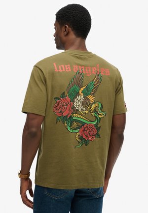 Superdry & Co TATTOO - T-shirt imprimé - grey marl jaffa