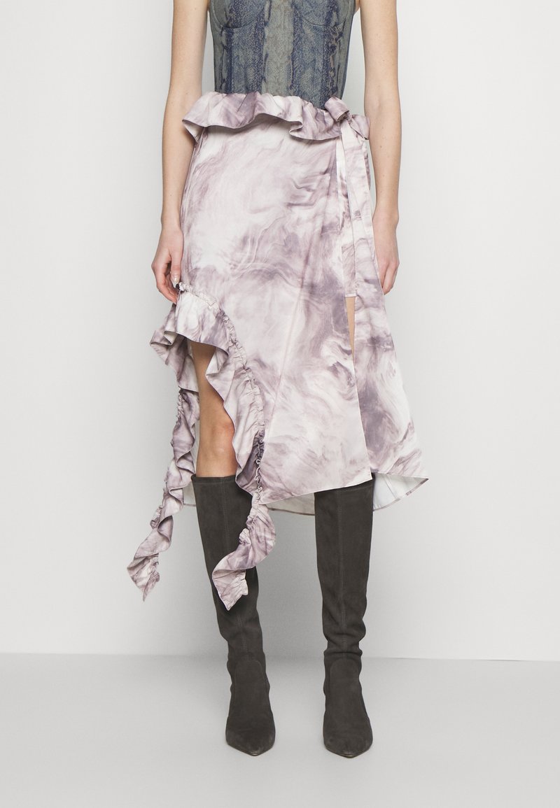 ROKH MIDI SKIRT RUFFLES - A-Linien-Rock - purple