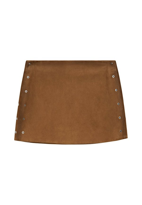 WITH EYELETS - Leather skirt4