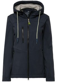 Námořnická bunda s kapucí, se zipem vpředu, dvěma bočními kapsami a kontrastními šňůrkami. Vyrobena z hladké, odolné proti povětrnostním vlivům látky.