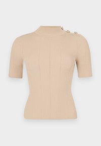 GRACE MOCK NECK - T-shirt med print - fawn taupe