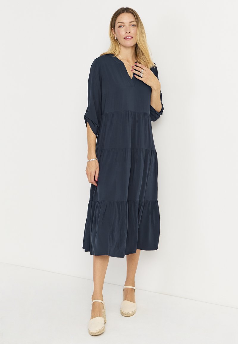 Cellbes of Sweden - WITH FLOUNCES - Maxi-jurk - navy, Vergroten