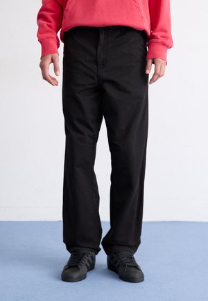 SINGLE KNEE PANT - Relaxed fit -farkut - black garment dyed