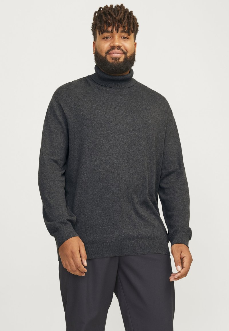 Jack & Jones JJEEMIL ROLL NECK - Džemper - dark grey melange