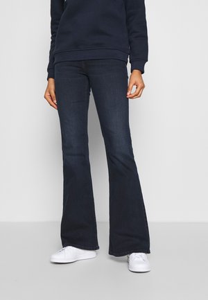 Flared jeans - blue-black denim