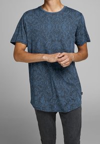 Jack & Jones PREMIUM T-shirt med print - dark-blue denim