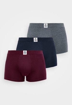 CREST TRUNK 3 PACK - Boxer alsónadrág - dark red/grey/dark blue