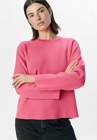 Object OBJREYNARD O-NECK NOOS - Strickpullover - hot pink