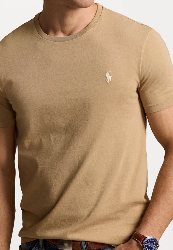 CUSTOM SLIM FIT JERSEY CREWNECK T-SHIRT - Basic T-shirt - cafe tan4