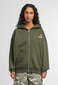 FELICIOUS - BASIC CHEST LOGO ZIPPER - Zip-up sweatshirt - green Thumbnail Image 1