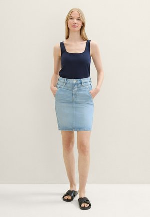 Jeansrock - light stone bright blue denim