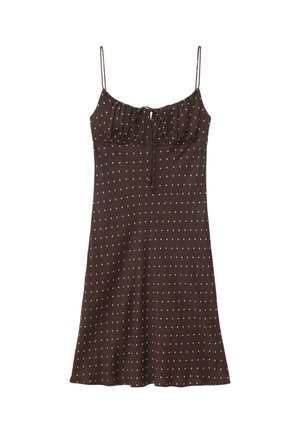 & OTHER STORIES, & OTHER STORIES DRAWSTRING MINI DRESS - Robe de jour - brown white