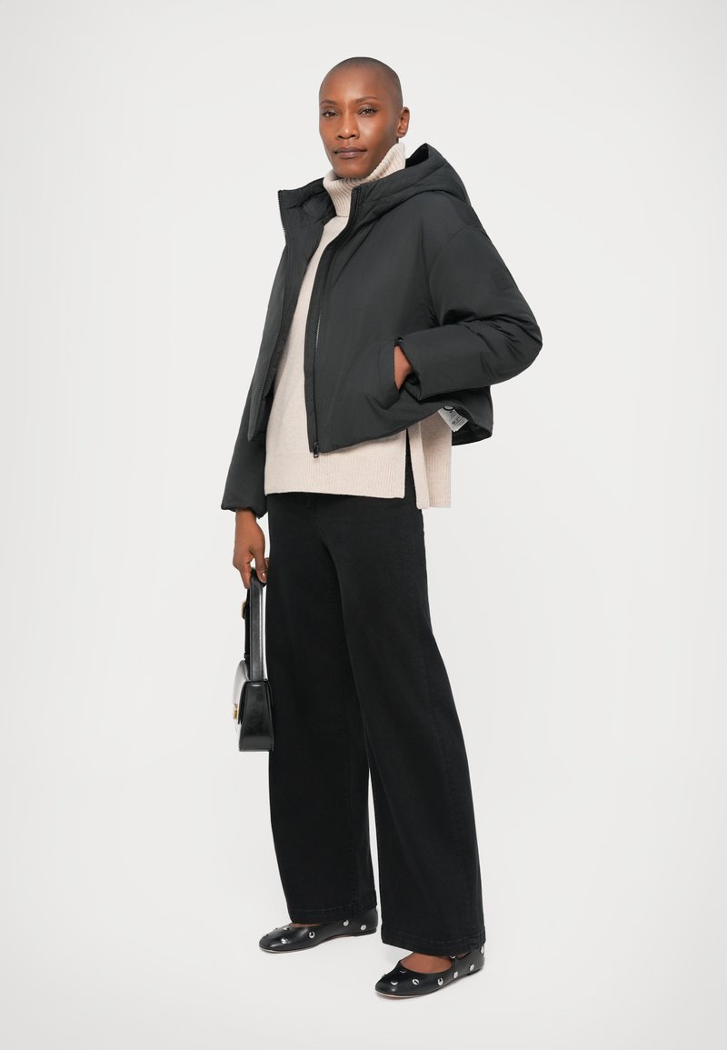 Maison Kitsuné HOODED PUFFER - Down jacket - black - Zalando.co.uk