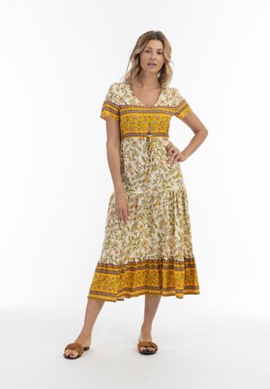 SOMMER MIT BLUMENPRINT CARNEA - Freizeitkleid - wollweiss mehrfarbig