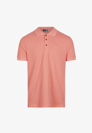 Poloshirt aus weichem Korallstoff mit einer Dreiknopf-Leiste, kurzen Ärmeln und einem gestickten Logo auf der linken Brust.