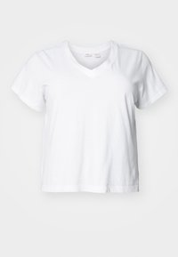 BOXY V NECK TEE - Jednoduché tričko - white