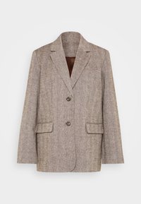 STRAIGHT OVERSIZED HERRINGBONE - Bleiseri - dark beige
