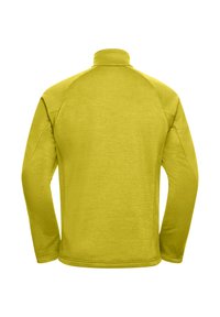 Langermige sweatshirt met hoge kraag in levendig geel, gemaakt van zachte stof met een gladde textuur en zonder zichtbare patronen of accenten.