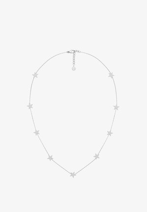 Sølv kæd necklaces med stjerneformede vedhæng. Har et delikat design og justerbar lukning med en kæde forlængelse for tilpasning.