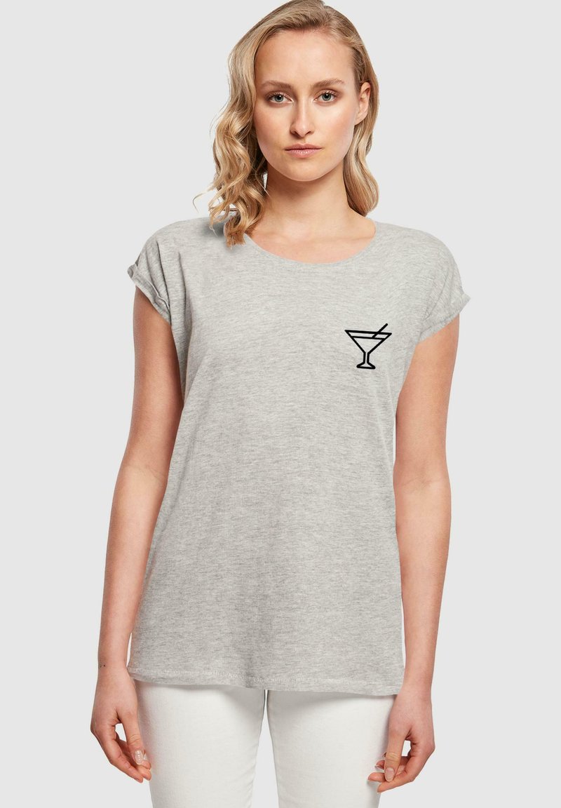 Merchcode SUMMER - COCKTAIL - Triko s potiskem - heather grey