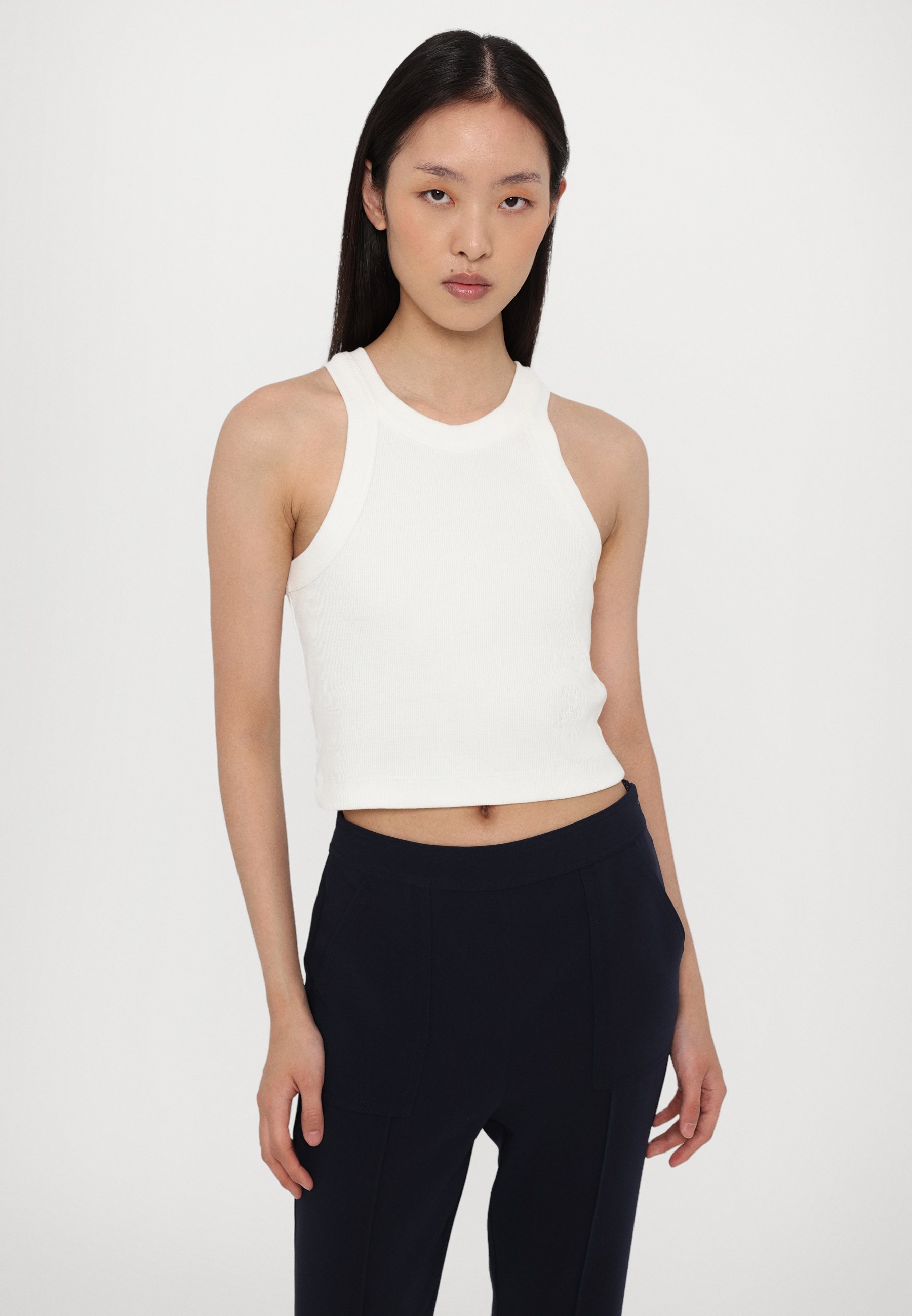 CLOSED CROPPED RACER TANK - Top - ivory/off-white - Zalando.co.uk