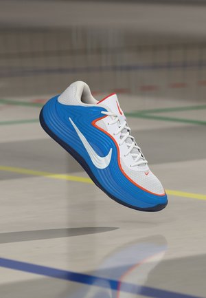 Nike Performance, PRECISION 8 LOW UNISEX - Basketbalschoenen - white/light photo blue/picante red