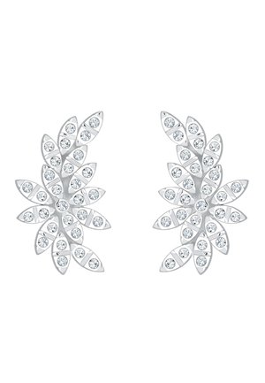 FLOWER FEATHER LEAVE - Ohrringe - silver-coloured/white