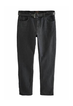 BELTED - Straight leg jeans - blue black