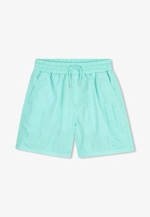 Lette mintgrønne badeshorts med elastisk midjebånd, snor, sidelommer og en teksturert finish. Har diskret merke på siden.
